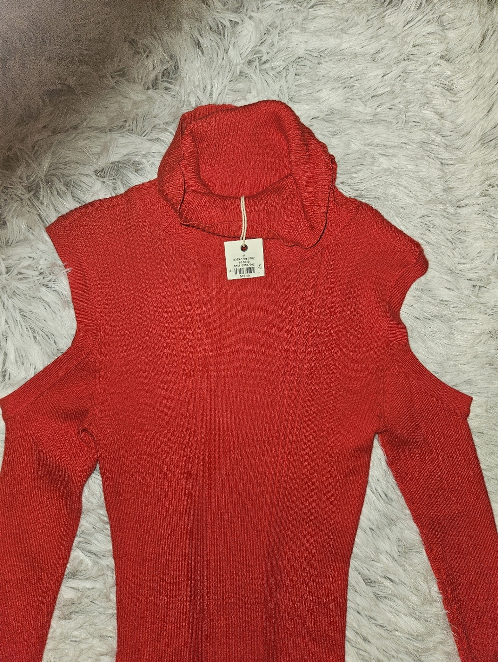 Ultra Flirt Red Ribbed Cold Shoulder Bodycon Dress – NWT Size M - Picture 2 of 5